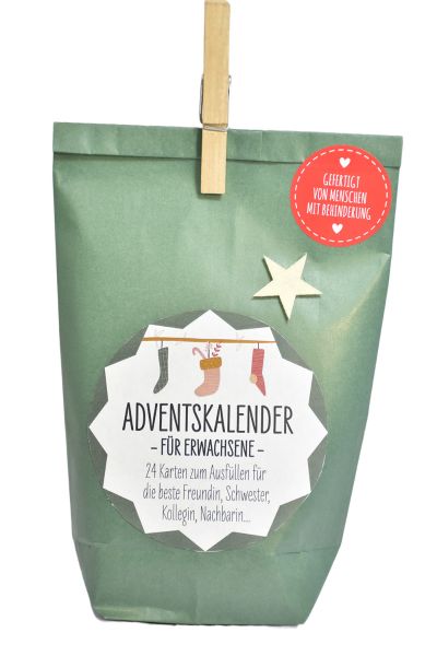 Adventskalender Wundertüte mit Karten zum Beschriften