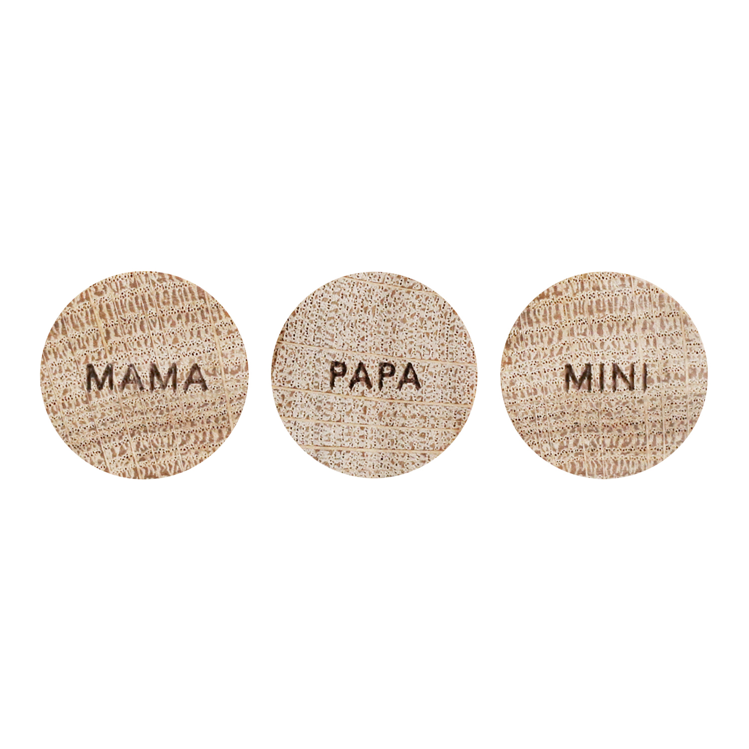 Holzmagnet 3er Set Familie "Mama/Papa/Mini"