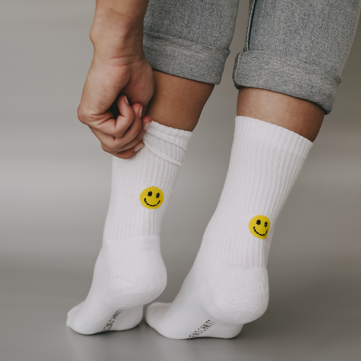 Socken Smiley gelb 35-38