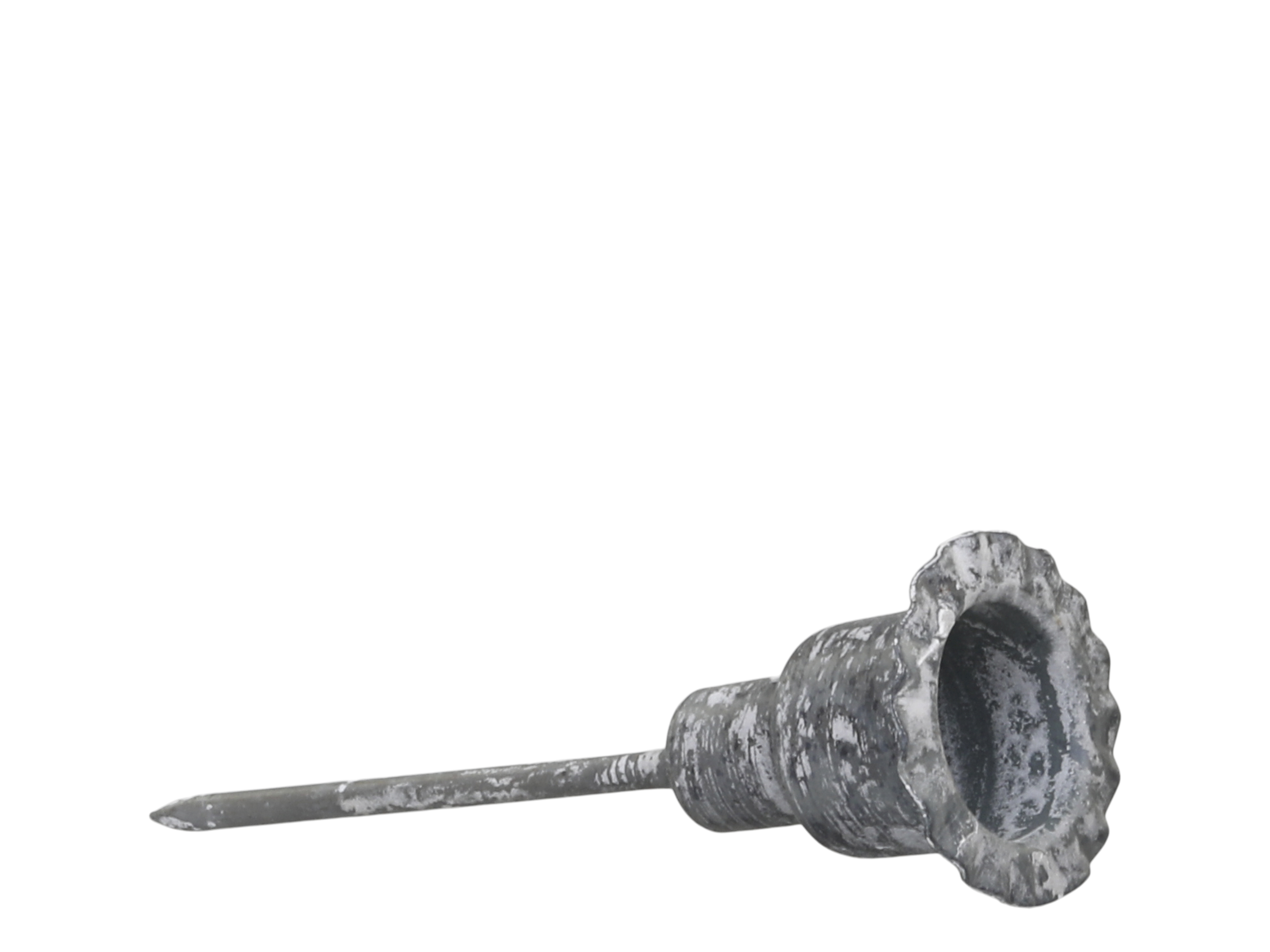 Kerzenhalter mit Spieß, H10/D3,5 cm antique zink
