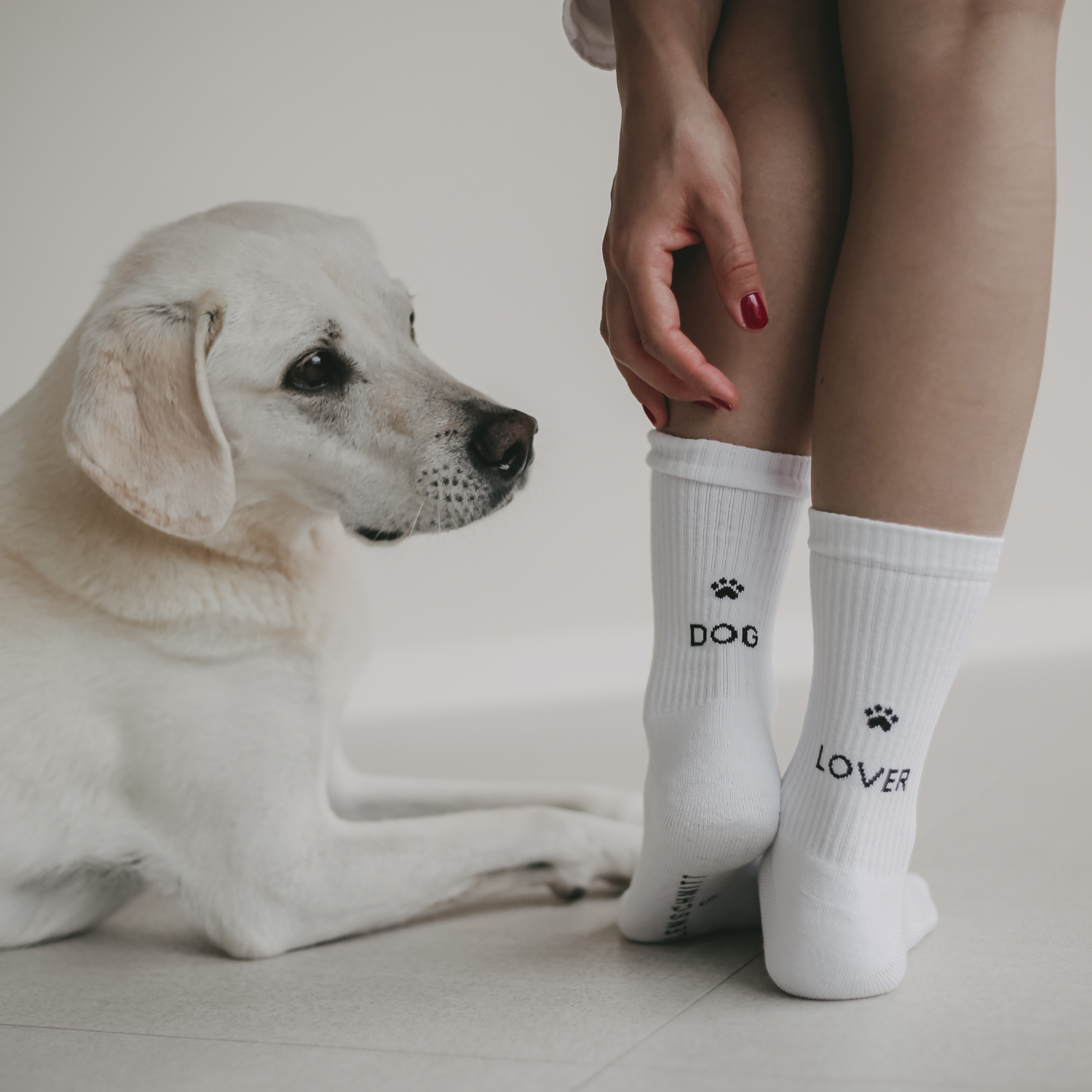 Socken weiß Dog Lover 39-42