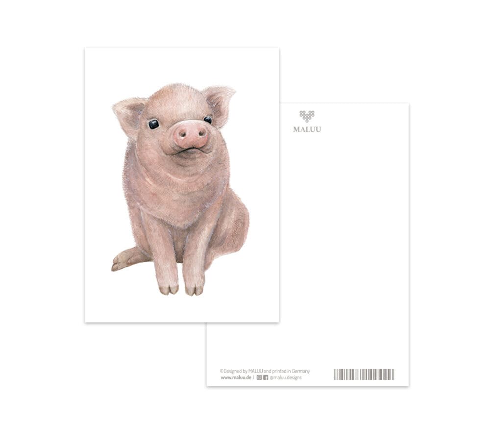 Postkarte Pig