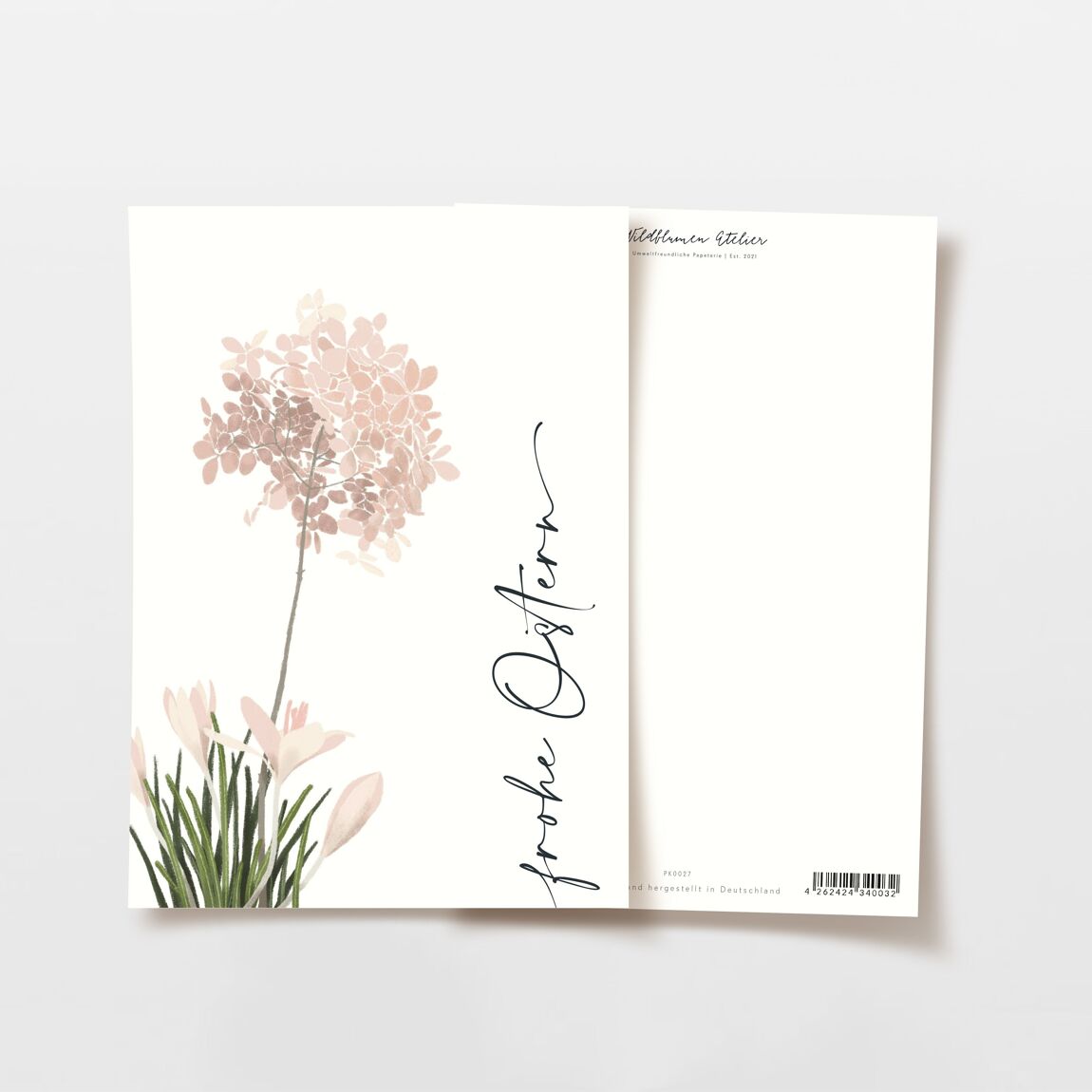 Postkarte Frohe Ostern Frühlingsblumen