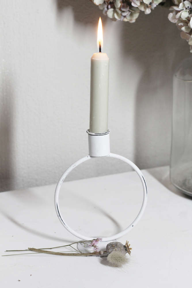 Kerzenring weiß klein 14,5cm   