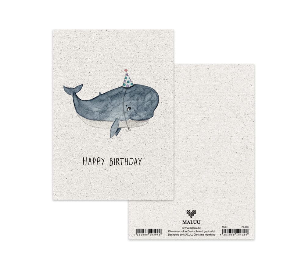 Postkarte Party Whale