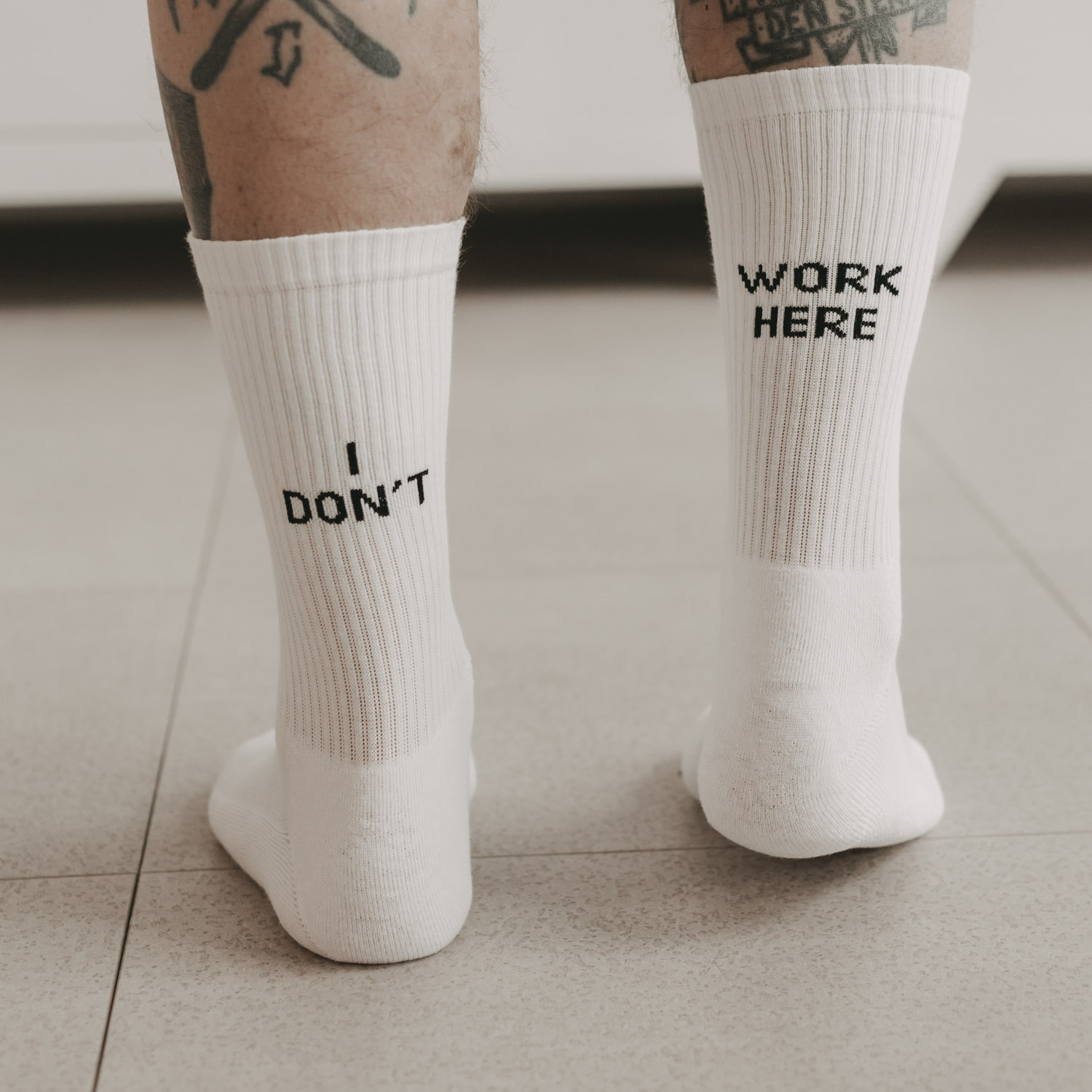Socken weiß I don't work here 43-46