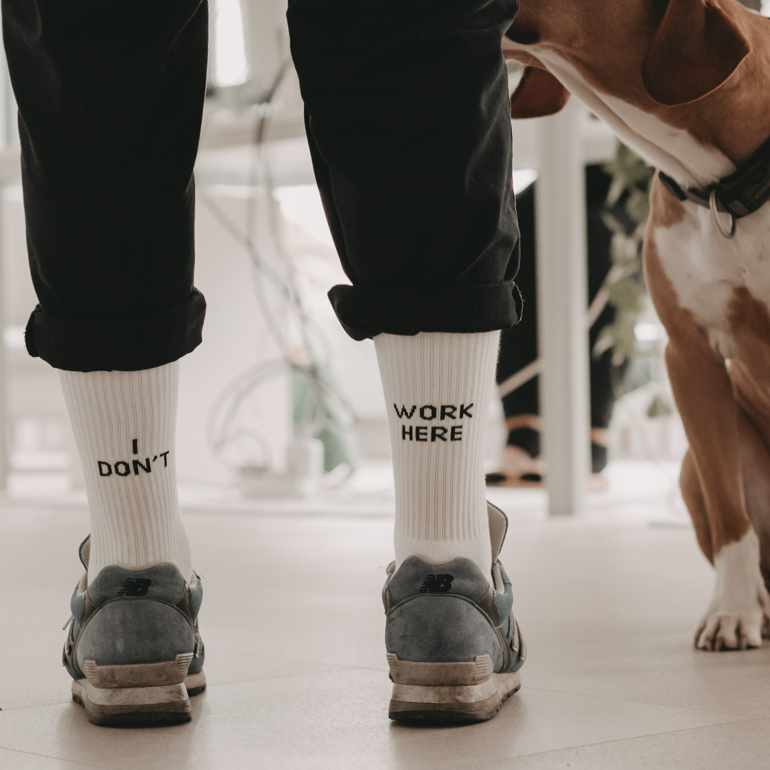 Socken weiß I don't work here 43-46