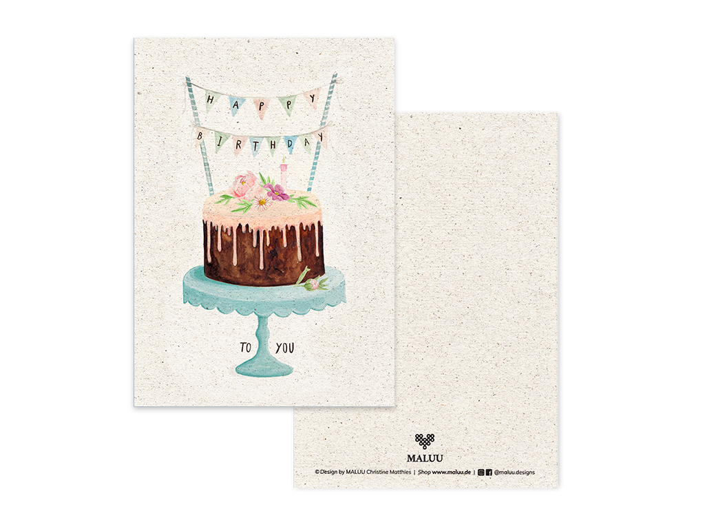 Postkarte Birthday Cake