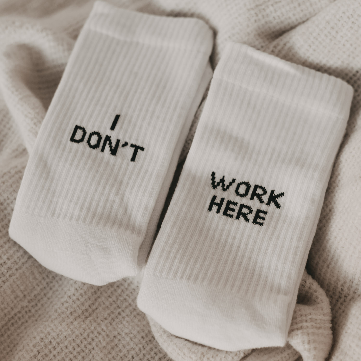 Socken weiß I don't work here 43-46