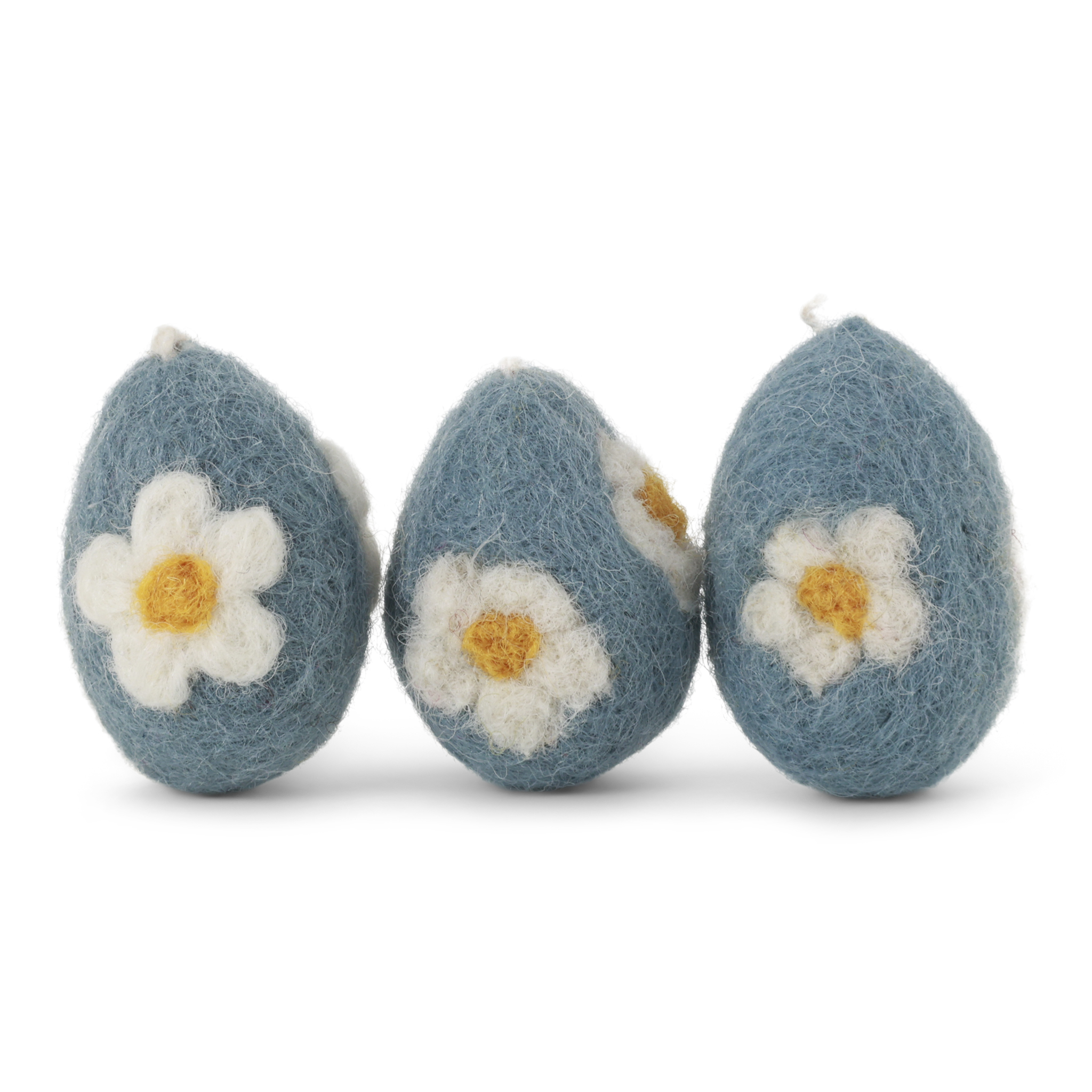 Ei mit Blumen blau