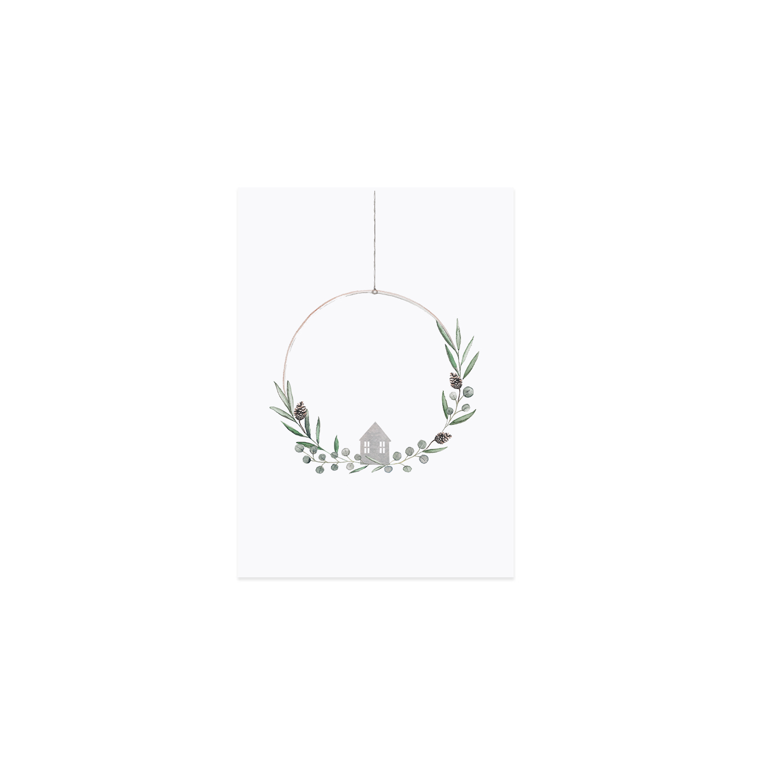 Postkarte Christmas Wreath