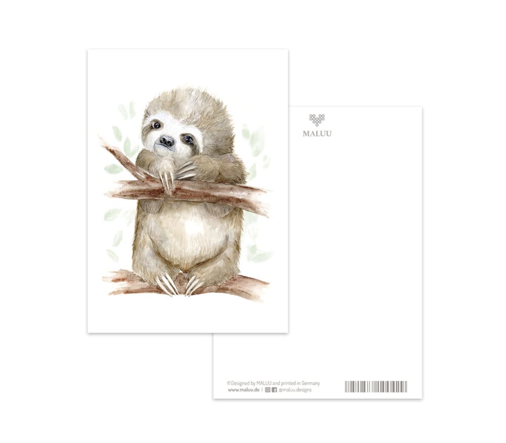 Postkarte Sloth