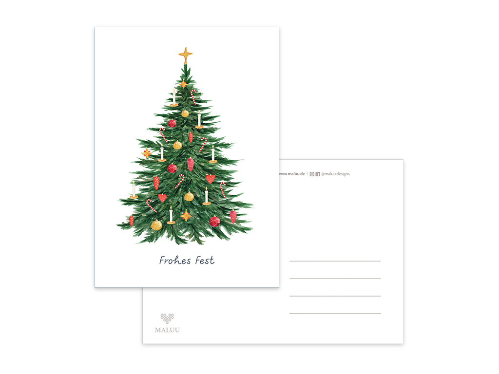 Postkarte Weihnachtsbaum 